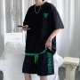 Conyson Wholesale New Arrival Jogging Sportswear Gym Tracksuit And Short 2 Piece Shorts Suit Letter Embroidery Men's T Shirt Set