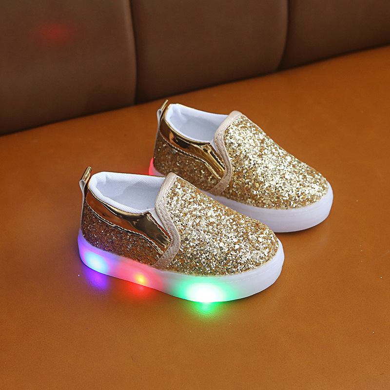 Conyson hot sale new fashion korean toddler size 21-30 Children's baby Casual shoes kids boy girl LED light shine sneakers shoes