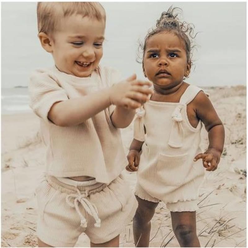 Conyson Summer Infant Baby Boys Girls Clothes Ribbed Knitted Sleeveless Pocket Vest Tops+Shorts Toddler Newborn Soft Tracksuits