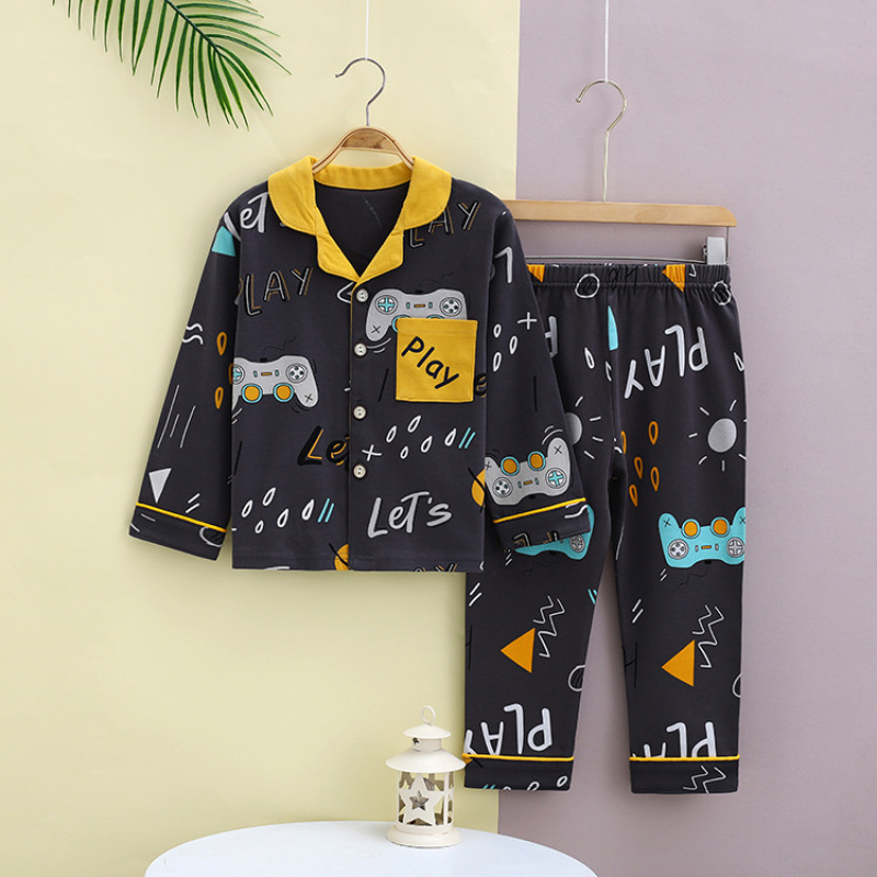 Casual Long Sleeve Winter Cartoon Knitted Pajamas Baby Kids Girls' Sleepwear Pjs Pyjamas