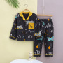 Casual Long Sleeve Winter Cartoon Knitted Pajamas Baby Kids Girls' Sleepwear Pjs Pyjamas