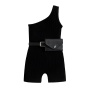 Conysonhot sale kids clothes summer baby clothing sleeveless stripes solid top vest shorts pack bag belt two pieces set