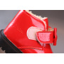 Conyson hot sale shiny pu leather winter Korean fashion design children kid girl Outdoor walking warm fur Martin boot snow shoes