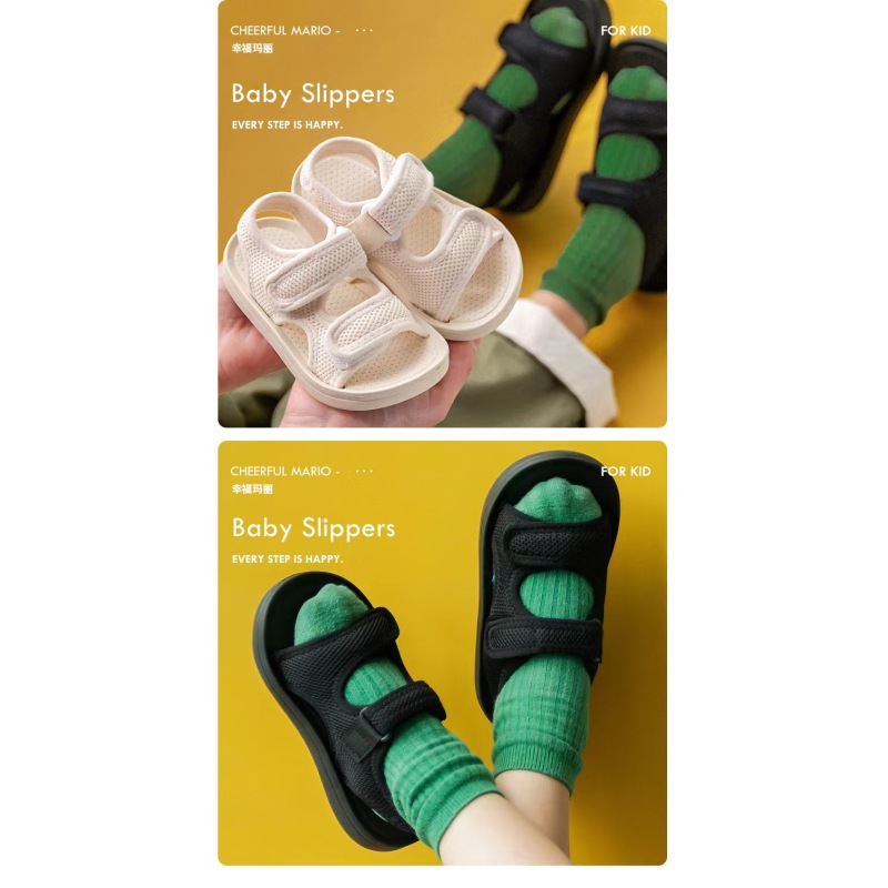 Conyson New Summer Children Boys Girls Flat Beach Shoes Kids Casual Student Net Hook And Loop Soft Non-slip Fashion Sandals