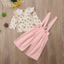 Conyson Toddler Kids Baby Girl Flower Print Flare Long Sleeve Floral Tops+Pants Overall Outfits sweet girl clothes set