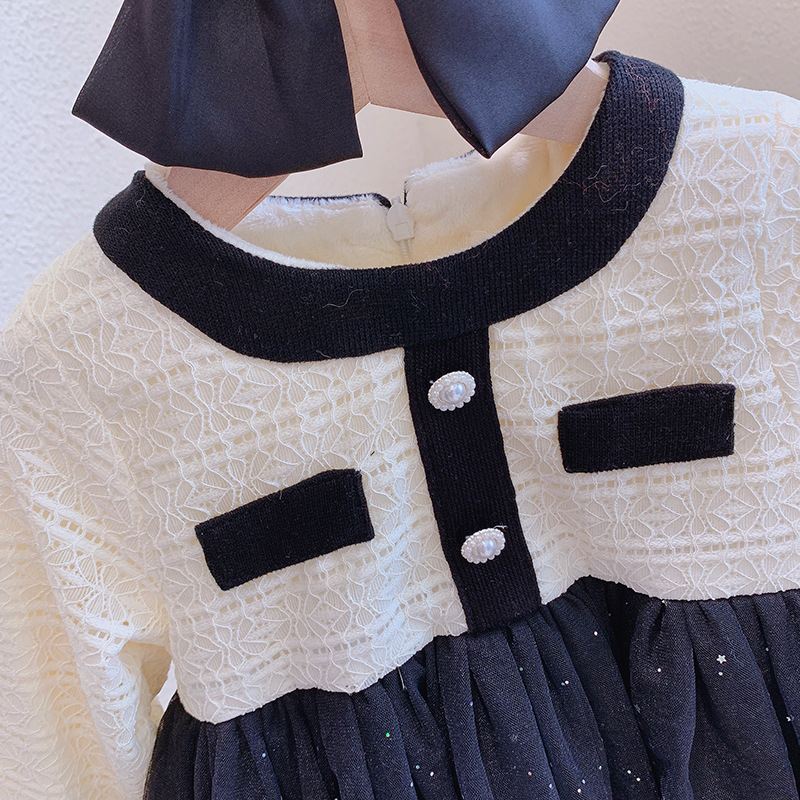 Conyson Wholesale Cotton Children Designs Clothing Kids Winter Plush Casual Cute Soft Toddler 8M-5Y Girls Dresses