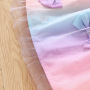 Conyson 2023 Summer Costume Casual Ruffle Bubble Sleeves Bow Flower Vintage Fairy Silk Tulle Kids Birthday Pageant Girl Dress