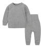 Custom Children Plain Color Ribbed Cotton High Quality Kids cotton Sleepwear Pajama Sets