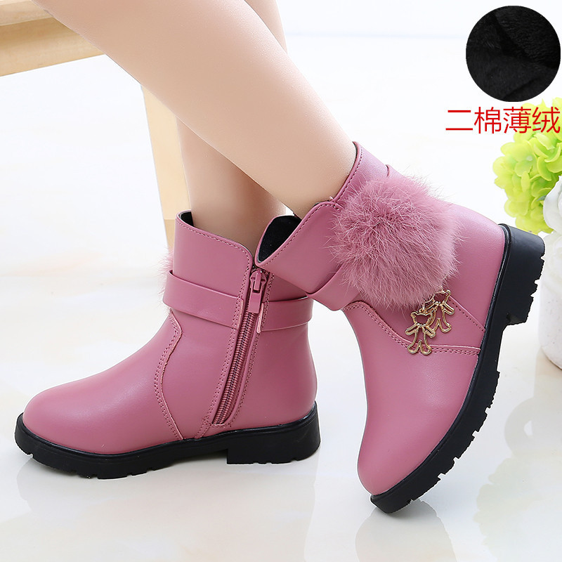 Conyson wholesale winter Korean design size 21-36 child PU Leather boot baby kid boy girl snow clothing Martin boots shoes