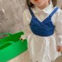 Spring Autumn Girls Set Baby Long Kids Fashion Suit Wholesale Long Sleeve Spring Kids Shirt Dress Denim Vest