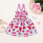 Conyson Wholesale Princess Girls Summer Toddler Kids Sleeveless Ice Cream Print Strap Tutu Party Dress Sundress Clothes Casual