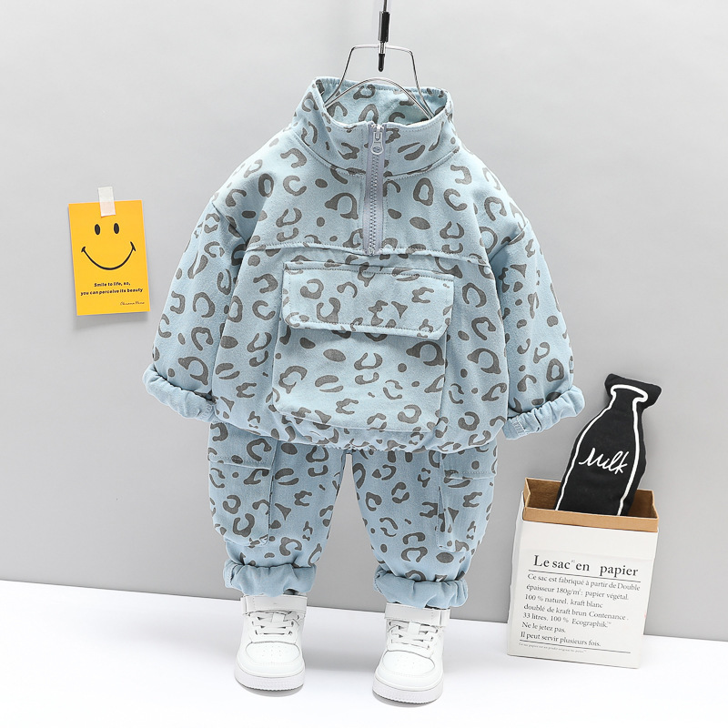 Spring And Autumn Boys Casual Jacket Pants 2 Piece Set Costume Toddler Fashion Clothing Boys Camouflage Tracksuits Suit
