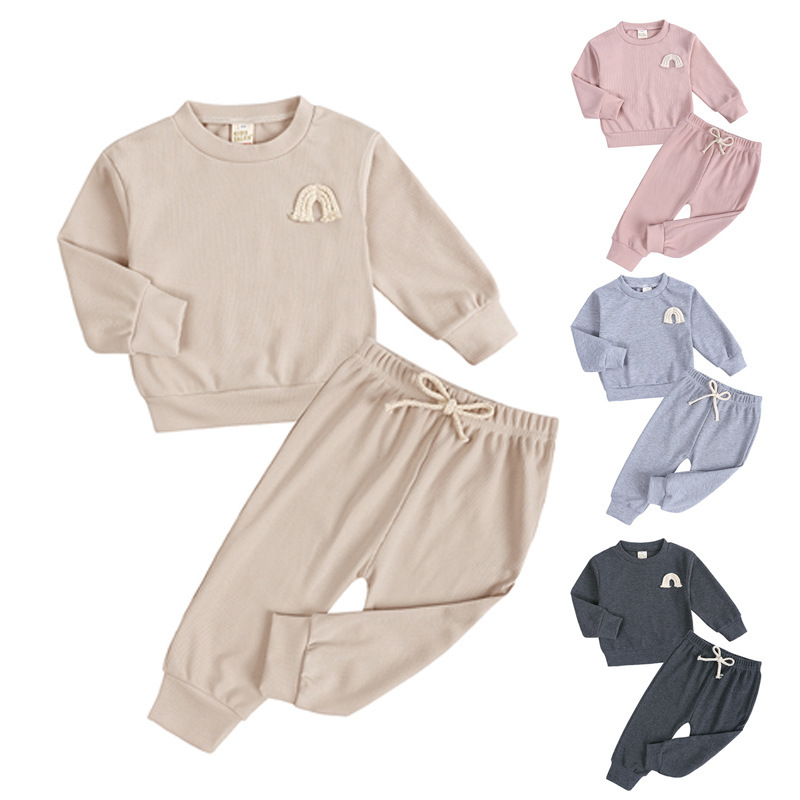 Custom Logo Printing Embroidery Autumn Winter Unisex Sports Suits Casual Hoodie Long Pants Outfits Children Tracksuits