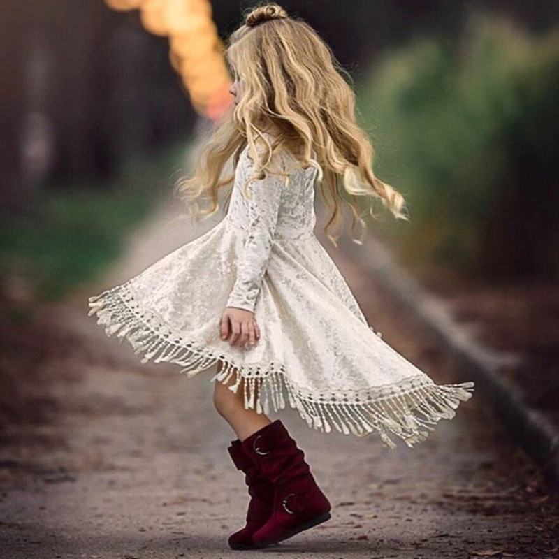 Conyson European and American New Children's Clothing Kids Dress Fishtail Skirt Spring Long Sleeve Cotton Dress for Baby Girls