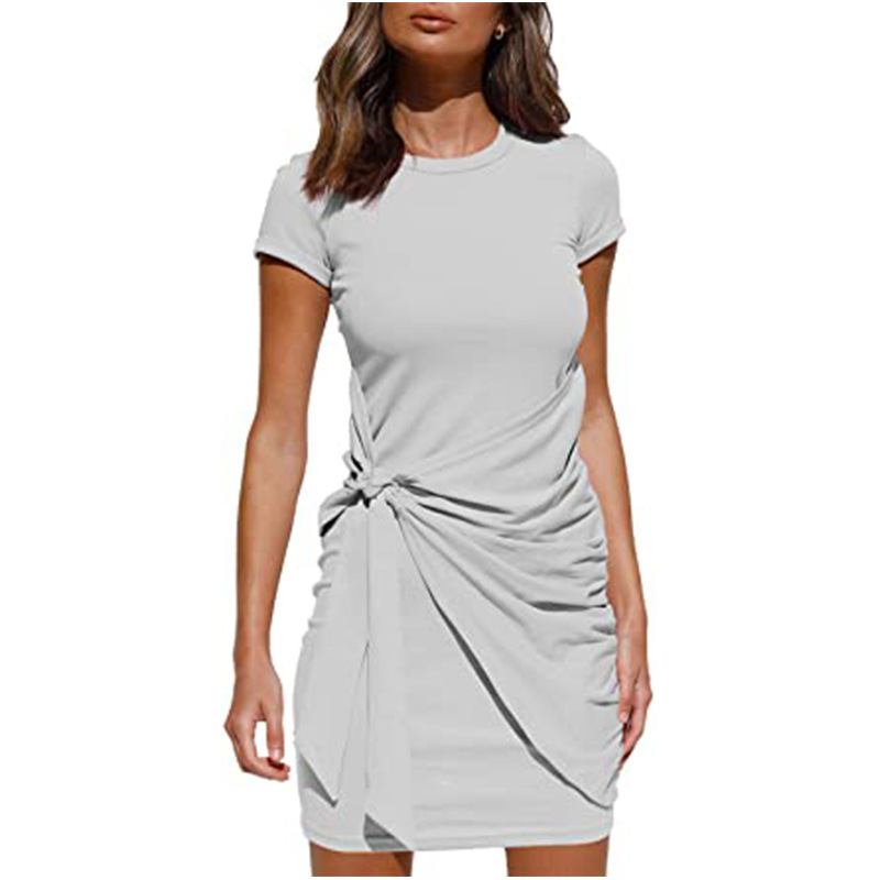 hot sale ready to ship korean fashion loose clothes womens solid colors online order summer one piece adult woman ladies dresses