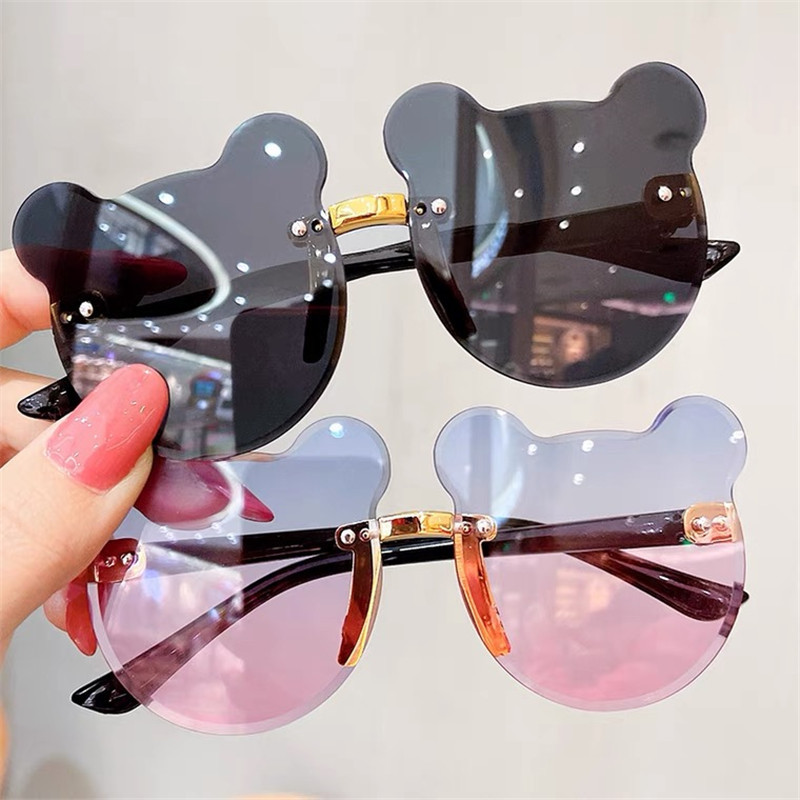 Kids Sunglasses Bear Shape Gradient Lens Children Glasses Trendy Girls Boys Sun Glasses Cartoon Eyeglasses Sunshades