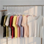 wholesale rts blank loose tshirt Women's summer Fashion apparel short sleeve plain woman casual clothing top v-neck base t-shirt