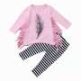 Children's Spring And Autumn Leisure Suit Children's Fringed T-shirt Zebra Pattern Pants Suit