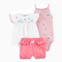 Toddler Girls Sleeveless Dress Sets 3 Piece Cute 100% Cotton Baby Girl Clothing Sets Summer Rompers