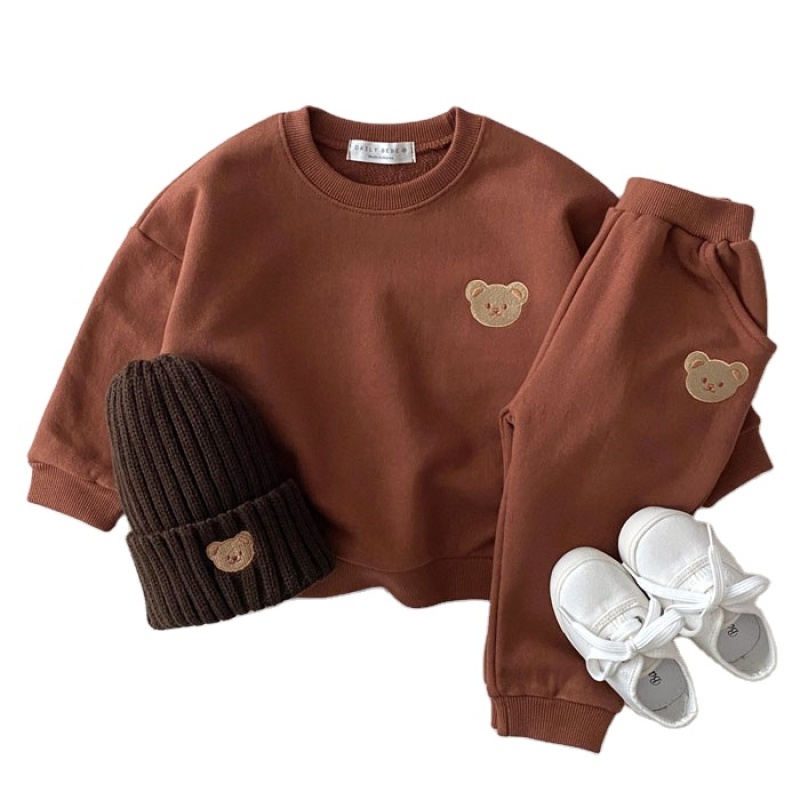 Winter Cotton Wholesale Long Sleeve Top Pullover Casual girls Children Clothing Baby Clothing Apparel Set kids clothes suits