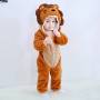 Autumn Winter Wholesale Flano Flannel Without Feet Long Sleeve Animals cartoon baby Rompers fur warm new born clothes