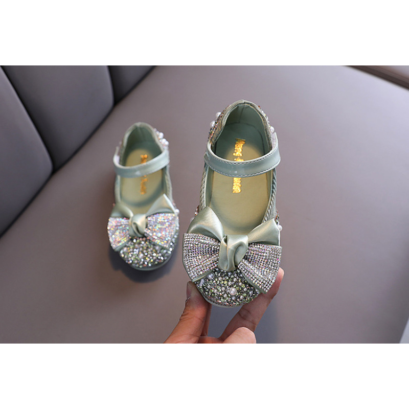 Conyson New Children Shoes Pearl Rhinestones Shining Kids Princess Shoes Baby Girls Shoes For Party and Wedding
