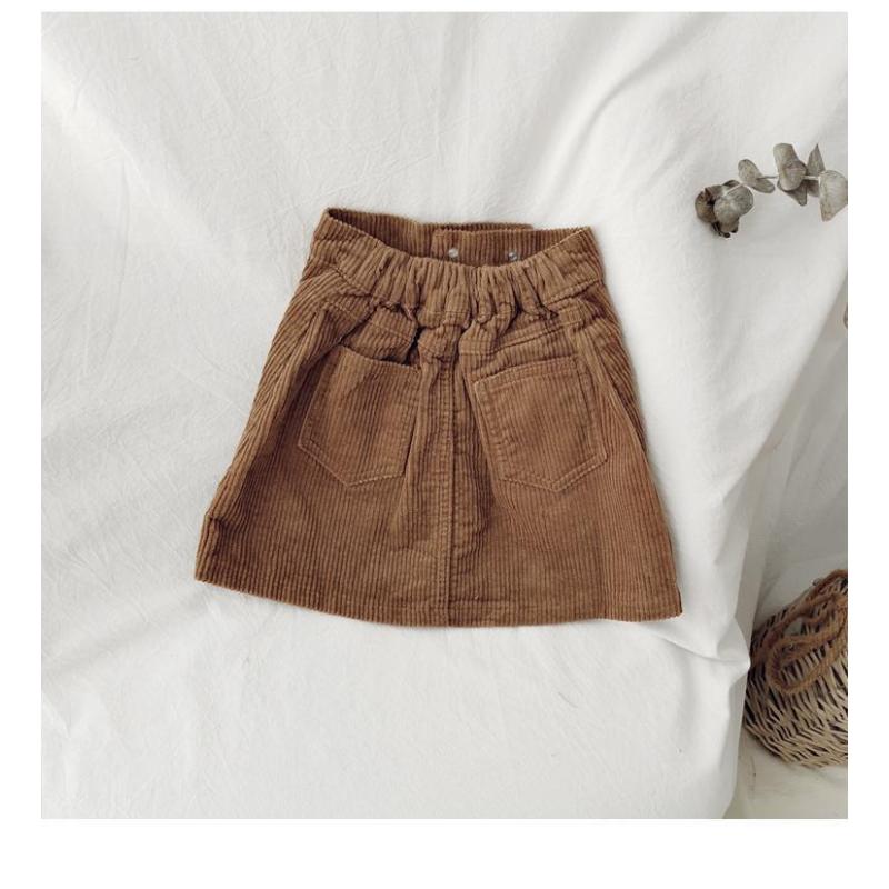 Wholesale girls baby A-line Corduroy short Knee-Length skirt Hip Wrap versatile kids skirt