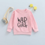 Conyson Wholesale Spring Infant Kids Girls Tops Clothes Baby Letter Print Long Sleeve Pullover Cotton Custom Sweatshirt for Kids