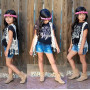Summer New Children Solid Color Short-sleeved Letter Print T-shirt Girls Popular Design Young Girl Baby T-shirt Top Clothing