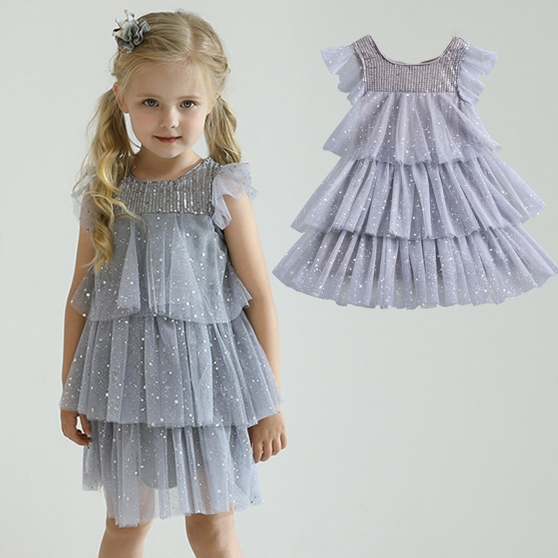 Conyson Korean Ruffle Short Sleeves Kids Summer Sweet Skirt Colorful Princess Lace Tulle Baby Girls Dress 3-12 Years