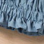 Conyson Wholesale Fashion Summer Girls Suit Blue Sleeveless Boutique Blue Wrinkled Top Plaid Shorts Two Pieces Girl Outfits