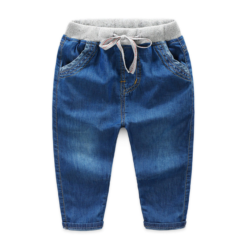 2021 New Summer Korean version soft thin tencel trousers  boy jean kids clothes