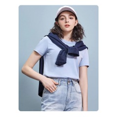 Conyson Low MOQ Fast Shipping Summer Short Sleeve 100% Cotton Printing Blank White Tops Seamless Custom T-shirt Oversize Women