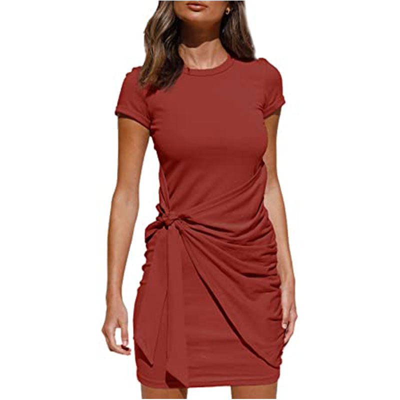 hot sale ready to ship korean fashion loose clothes womens solid colors online order summer one piece adult woman ladies dresses