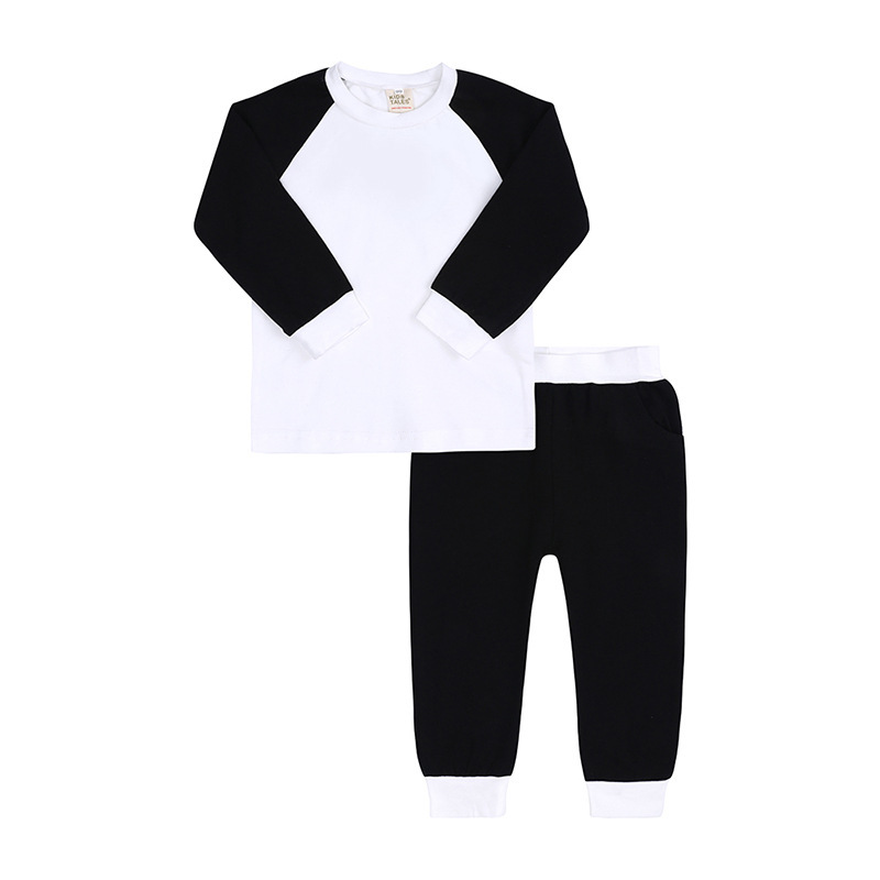 Conyson Custom logo Made Outdoor autumn fashion toddler jogger suit Baby Clothes Kids patchwork clothing Tracksuit Sweatsuit Set