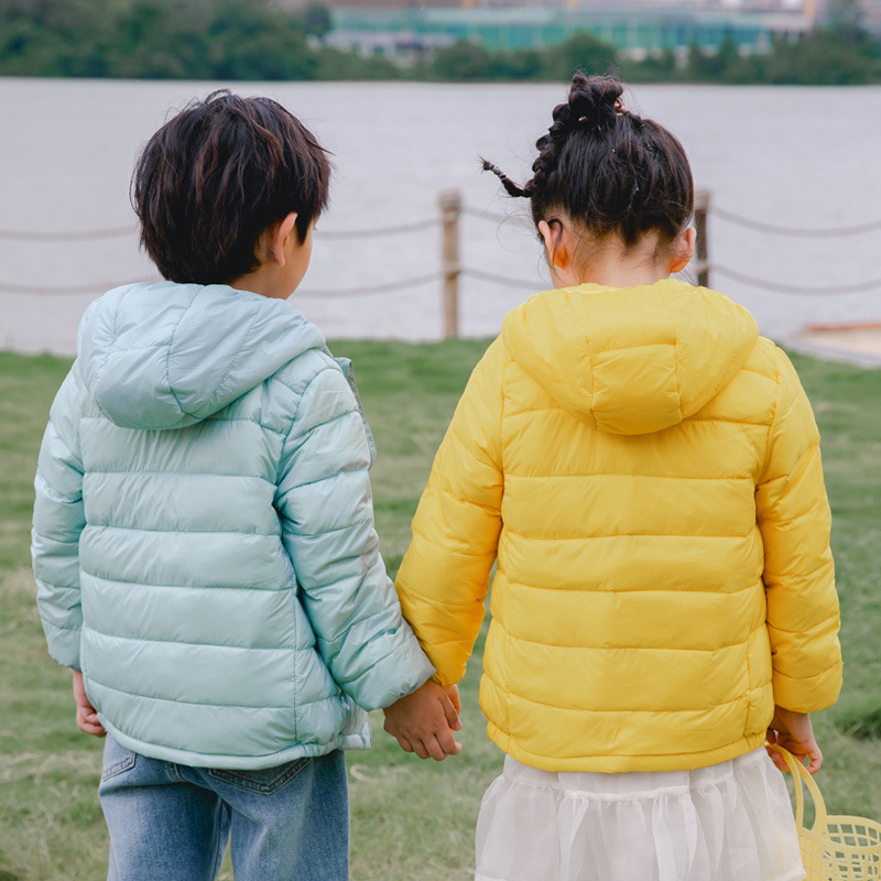 New Boys And Girls Down Jackets Kids Clothing Wholesale Kids Hooded Lightweight Down Jacket