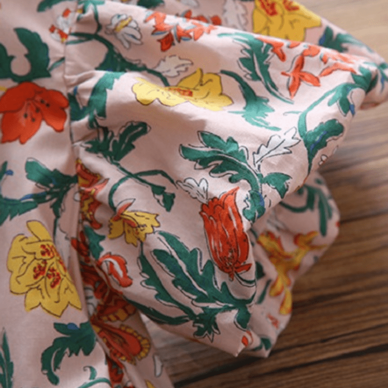 Conyson Baby Girl Princess Cotton Floral Dress Puff Sleeve Infant Toddler Girl Vintage Flower Vestido Pastoralism Baby Clothes