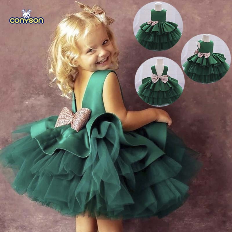 Top Sale Newborn Flower Baby Girl Party Dress Lovely Baby Girl Birthday Tutu Party Dress Newborn Flower Baby Girls' Dresses