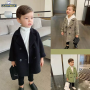 Conyson Winter Woolen Double-breasted Baby Boy Trench Lapel Autumn Kids Outerwear Coats Jacket Children Kids Clothing Handsome