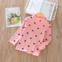 New Fashion Hot Sale 4 colors cheap Price cotton long sleeve girls Love dots print high wave collar sweater base shirt