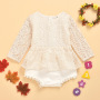 Hot Sale Baby Girl Long Sleeve Lace Romper Newborn Baby Tutu Dress Outfits Cheap Baby Girl Clothes