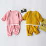 Conyson Designer Flower Print Long Sleeve Pullover Long Pant Solid Sportswear Children's Girls Clothes 2 Piece Outfit Suits