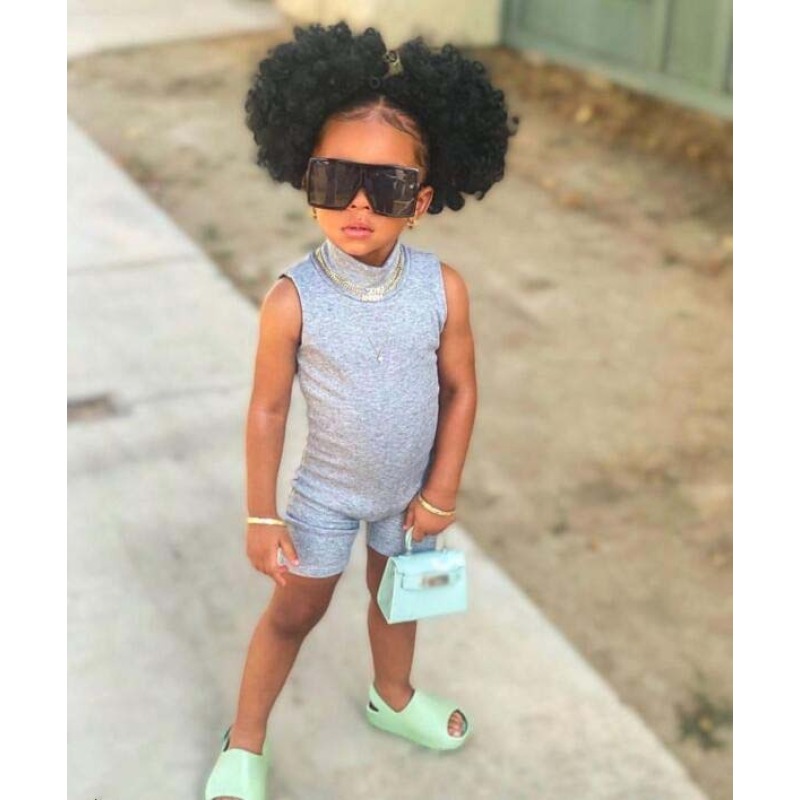 Conyson New Toddler Girl Clothes Customized Logo Girls Solid One Piece Jumpsuit For Little Girls Toddler Bodysuits