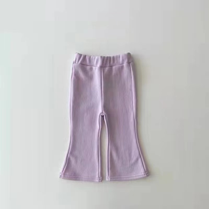Conyson Casual Children Girls Clothes Sets Solid Sweater Flared Pants Two Piece Outfits Fashion Litter Girl Outfits