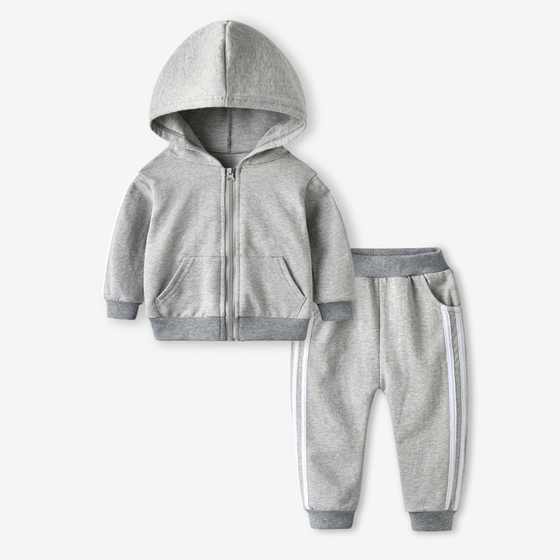 Custom Made Outdoor Wholesale toddler hoodie jogger suits Baby Clothes Kids zipper cotton clothing Tracksuits Sweatsuit Sets
