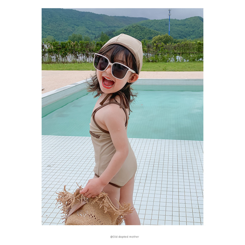 Conyson Summer Kid Beachwear Bodysuit Cute Girl Swimming Suit Baby Girls Solid Swimwear Toddler Swimsuit Kids Bathing Suit