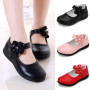 Conyson Wholesale Baby Girl Dress Shoes School Kids Soft Soled Princess Shoes Mary Jane Shoes With Flower Buckle Strap