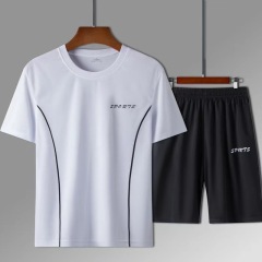 Conyson Summer Oversized Quick Dry Short Sleeve Round Neck Pullover Men Short Set T Shirt and Short Suit Men's 4xl Shirt Sets