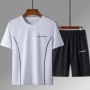 Conyson Summer Oversized Quick Dry Short Sleeve Round Neck Pullover Men Short Set T Shirt and Short Suit Men's 4xl Shirt Sets