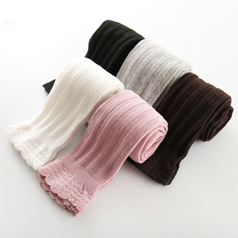 Wholesale Full Length Solid Color Plain Dyed Children Pantyhose Kids Tights Baby Soft Cotton Girls Leggings